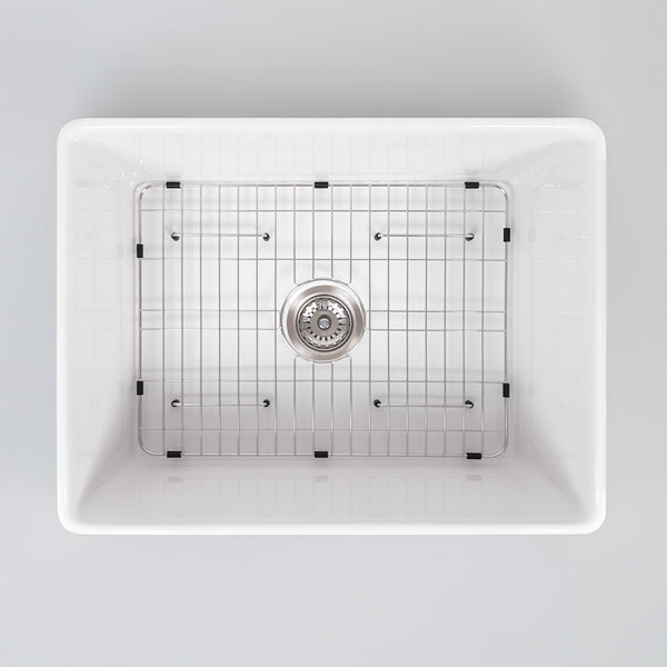 Alma Rose 610x459 Gloss White Farmhouse Fireclay Single Bowl Sink