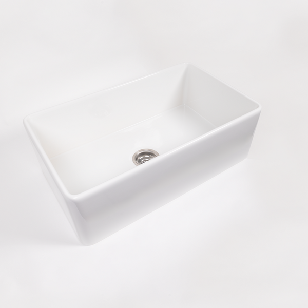 Alma Elodie 760x459 Gloss White Farmhouse Fireclay Single Bowl Sink