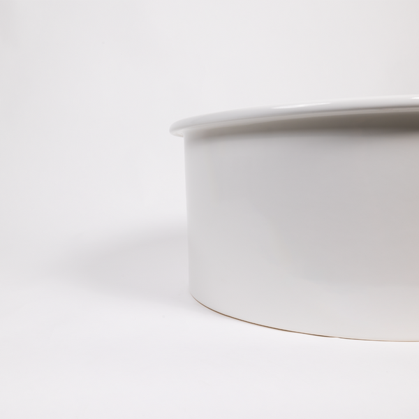 Alma Jocasta 460x460 Gloss White Circle Fireclay Single Bowl Sink