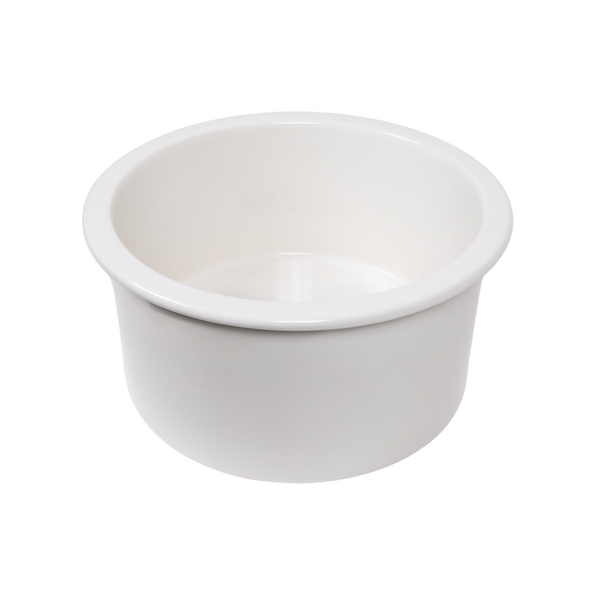 Alma Jocasta 460x460 Gloss White Circle Fireclay Single Bowl Sink