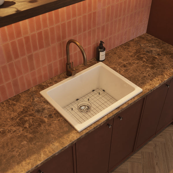 Alma Mabel 618x476 Gloss White Fireclay Single Bowl Sink