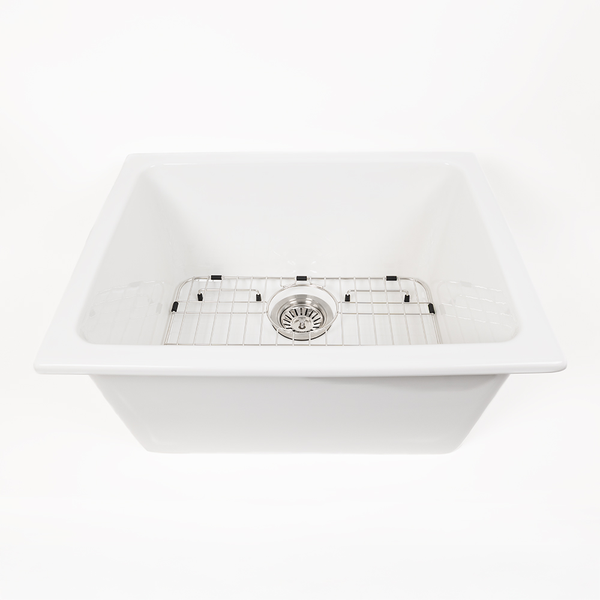 Alma Mabel 618x476 Gloss White Fireclay Single Bowl Sink