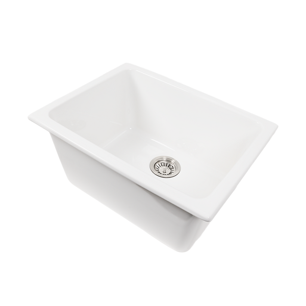 Alma Mabel 618x476 Gloss White Fireclay Single Bowl Sink