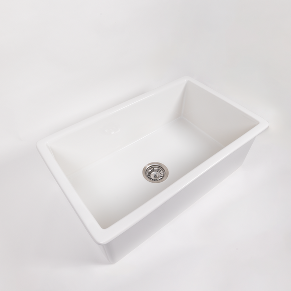 Alma Libby 760x449 Gloss White Fireclay Single Bowl Sink