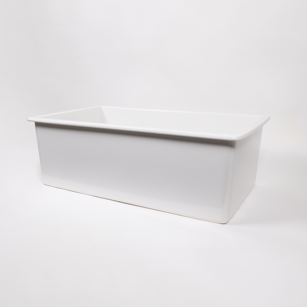Alma Libby 760x449 Gloss White Fireclay Single Bowl Sink