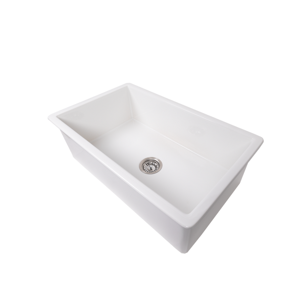 Alma Tamsin 813x483 Gloss White Fireclay Single Bowl Sink
