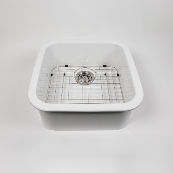 Alma Abigail 483x483 Gloss White Fireclay Single Bowl Sink