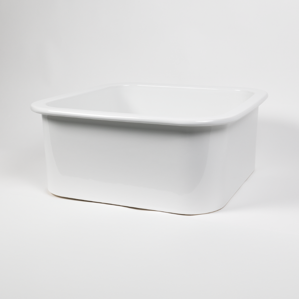 Alma Abigail 483x483 Gloss White Fireclay Single Bowl Sink