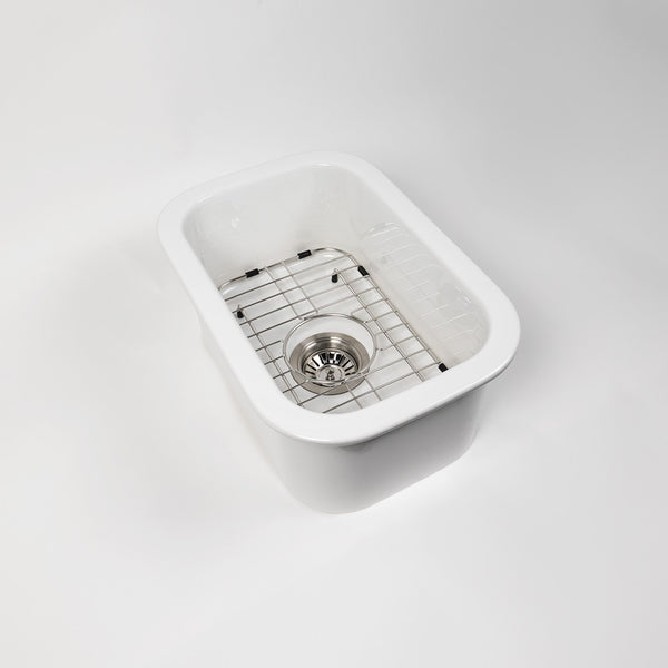 Alma Oswynn 330x483 Gloss White Fireclay Single Bowl Sink