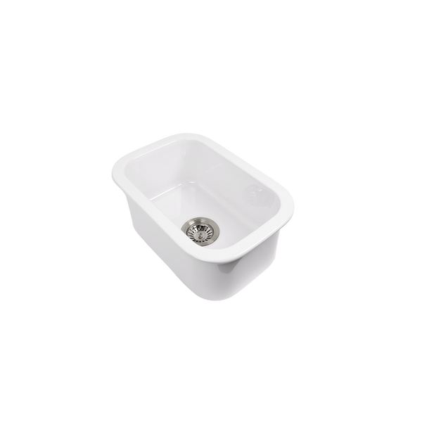 Alma Oswynn 330x483 Gloss White Fireclay Single Bowl Sink