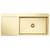 Alma Brushed Brass Gold Iver 1080x500 Single Bowl Tap Landing with Left Drain Board Sink