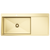 Alma Brushed Brass Gold Iver 1080x500 Single Bowl Tap Landing with Right Drain Board Sink