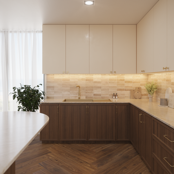 Alma Brushed Brass Gold Iver 1080x500 Single Bowl Tap Landing with Right Drain Board Sink