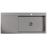 Alma Brushed Gunmetal Iver 1080x500 Single Bowl Tap Landing with Left Drain Board Sink