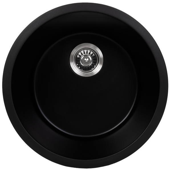Alma Douglas 460x460 Black Granite Circle Single Bowl Sink