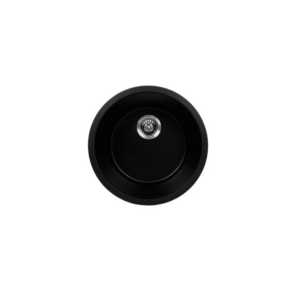 Alma Douglas 460x460 Black Granite Circle Single Bowl Sink