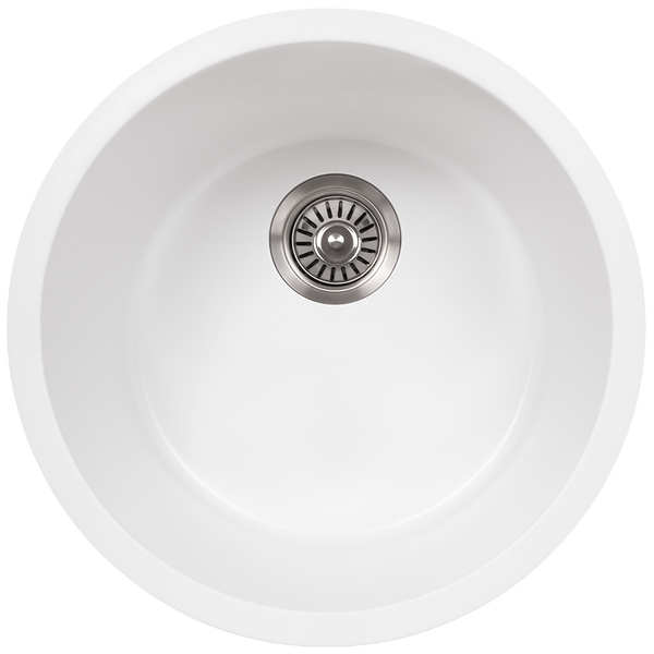 Alma Douglas 460x460 White Granite Circle Single Bowl Sink