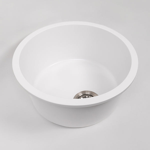Alma Douglas 460x460 White Granite Circle Single Bowl Sink