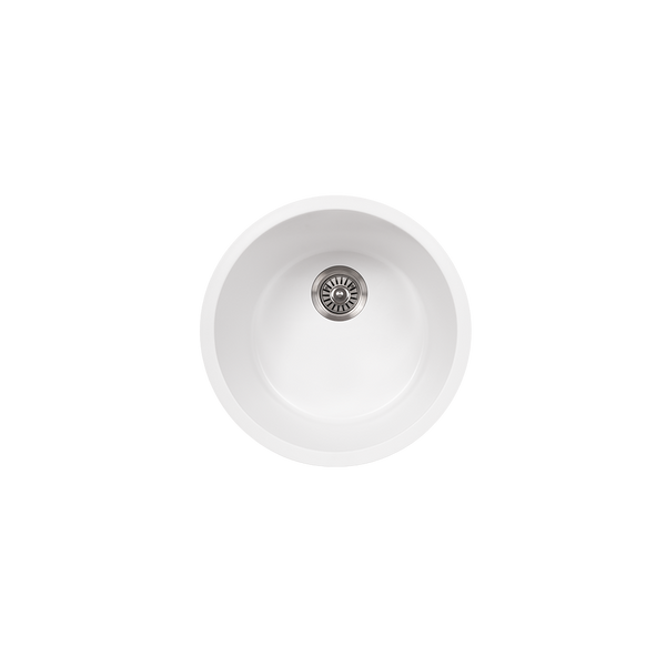 Alma Douglas 460x460 White Granite Circle Single Bowl Sink