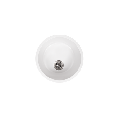 Douglas 460x460 White Granite Circle Single Bowl Sink