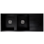 Darlene 1200x500 Black Granite Drainboard Double Bowl Sink