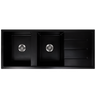 Alma Darlene 1200x500 Black Granite Drainboard Double Bowl Sink
