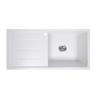 Alma Randall 1000x500 White Granite Left Drainboard Single Bowl Tap Landing Sink