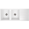 Alma Darlene 1200x500 White Granite Right Drainboard Double Bowl Tap Landing Sink
