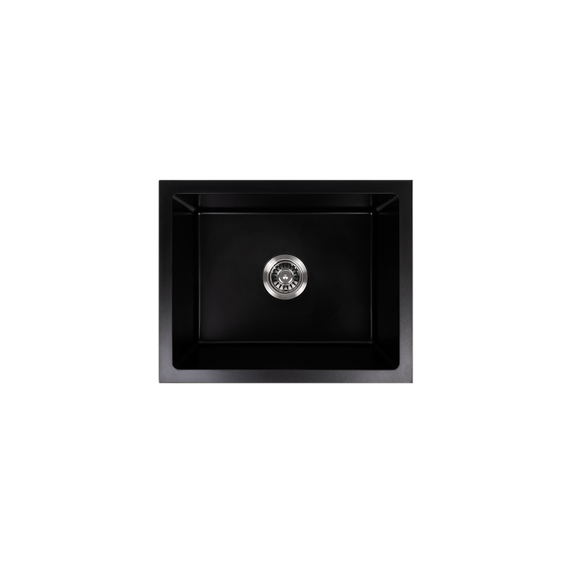 Kenneth 540x430 Black Granite Square Single Bowl Sink