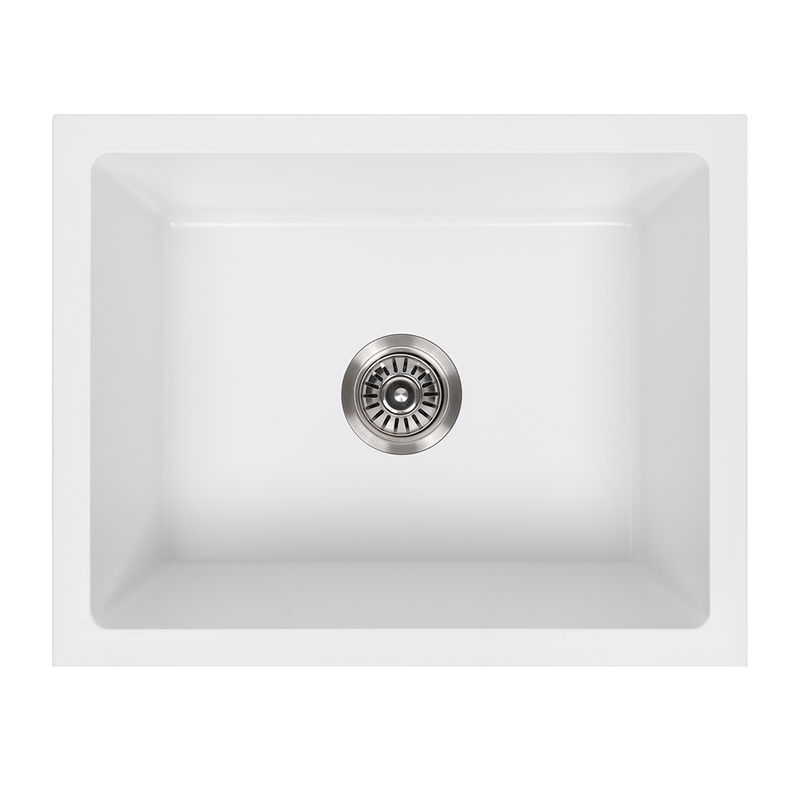 Kenneth 540x430 White Granite Square Single Bowl Sink