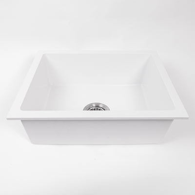 Kenneth 540x430 White Granite Square Single Bowl Sink