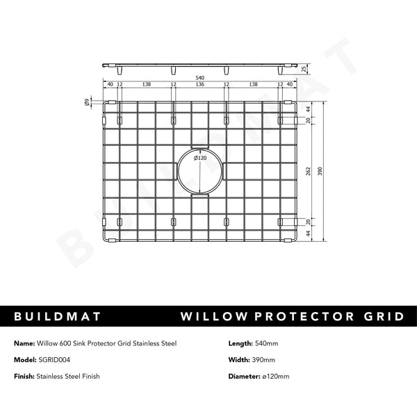 Alma Willow 600 Sink Protector Grid
