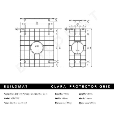 Clara 595 Double Sink Protector Grid