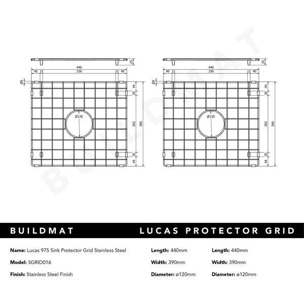 Alma Lucas 975 Mega Double Sink Protector Grid