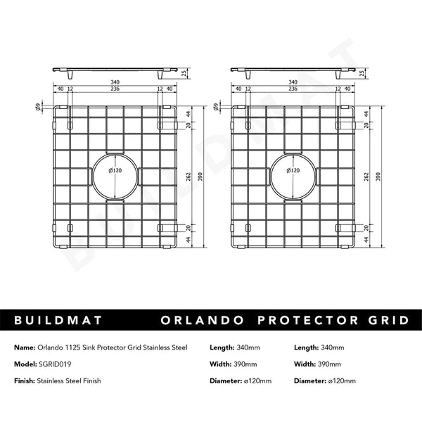 Alma Orlando 1125 Double Sink Protector Grid