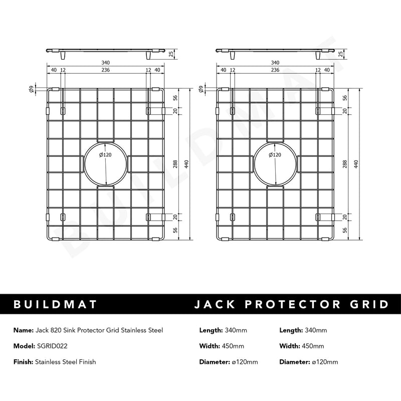 Jack 820 Double Sink Protector Grid