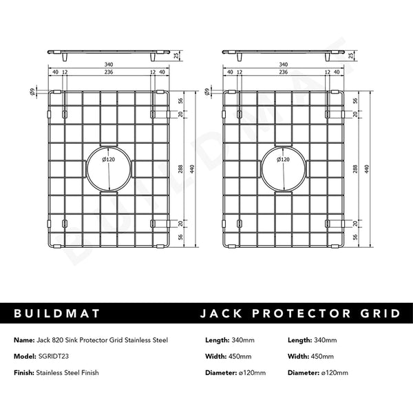 Alma Jack 820 Double Sink Protector Grid