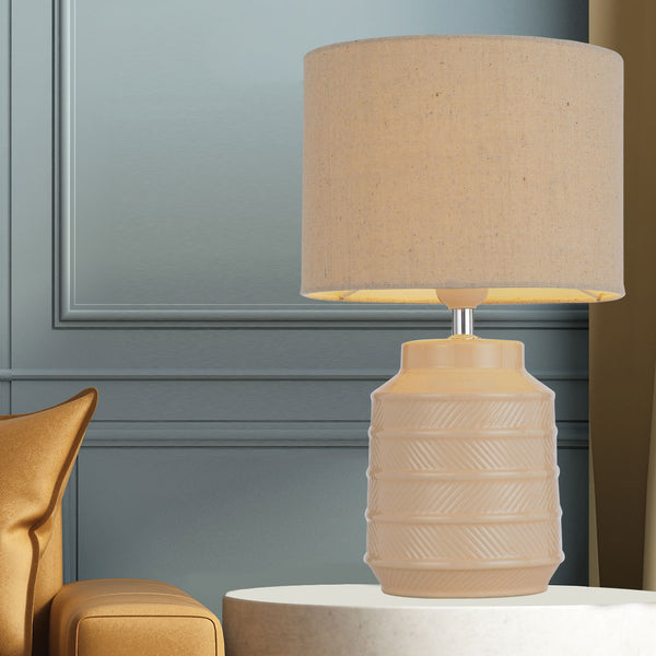 Telbix Shelby Ceramic Table Lamp Cream