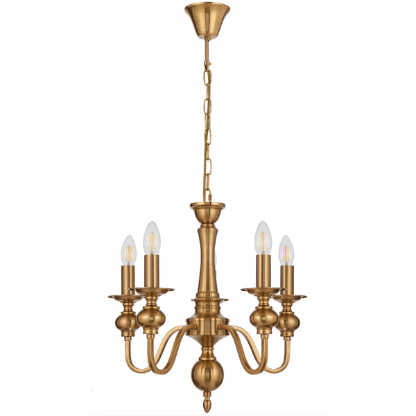 Telbix Siedel 5 Light Pendant Copper