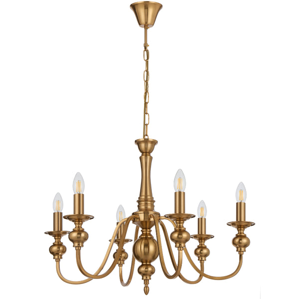 Telbix Siedel 6 Light Pendant Copper