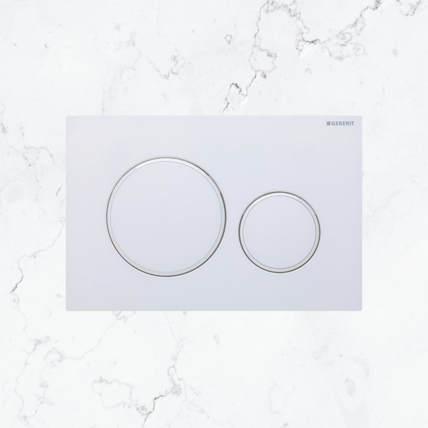 Fienza Geberit Sigma 20 Round Button Flush Plate Matte White