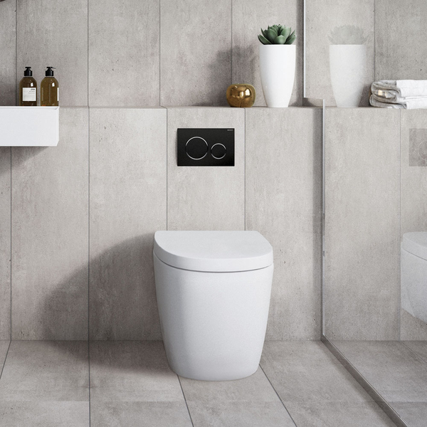 Fienza Geberit Sigma 20 Round Button Flush Plate Matte White