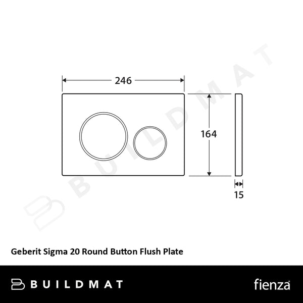 Fienza Geberit Sigma 20 Round Button Flush Plate Matte White
