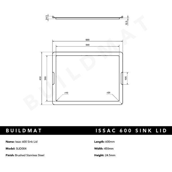 Alma Issac 600 Sink Lid
