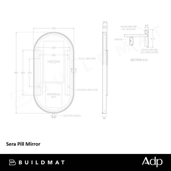 ADP Sera Pill Mirror Matte Black