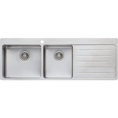 Oliveri Sonetto 1 And 3/4 Bowl Topmount Sink With Right Drainboard Stainless Steel
