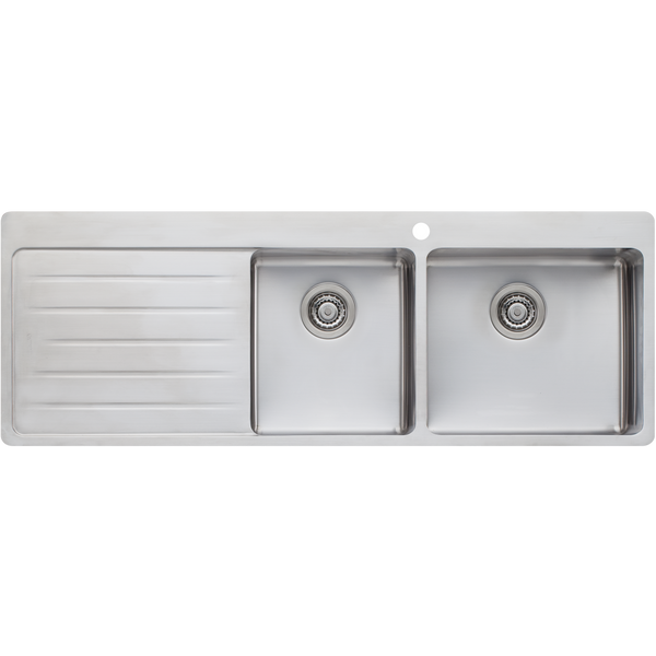 Oliveri Sonetto 1 And 3/4 Bowl Topmount Sink With Left Drainboard Stainless Steel