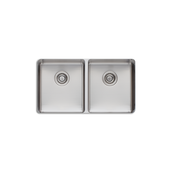 Oliveri Sonetto Double Bowl Undermount Sink Stainless Steel
