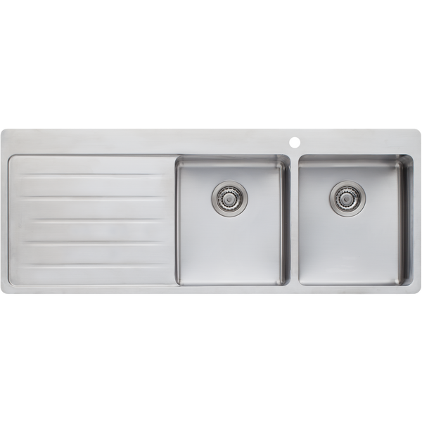 Oliveri Sonetto Double Bowl Topmount Sink with Left Drainboard