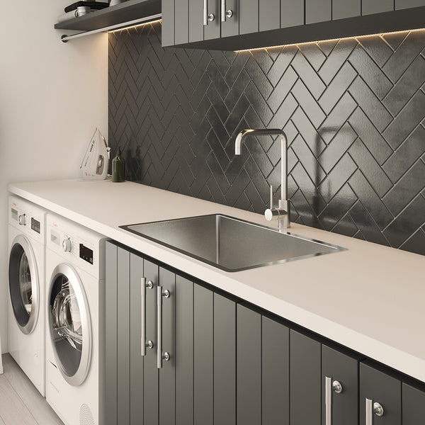 Alma Charlotte Brushed Nickel Square Mixer